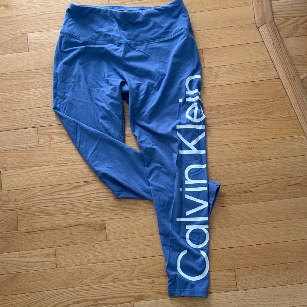 Calvin Klein Women's Periwinkle Blue Leggings with Logo